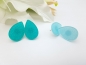 Preview: Tropfenform Ohrstecker Glitzer blau